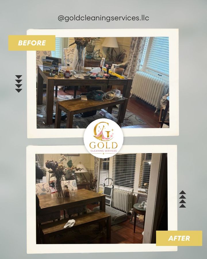 Before and after: dining room cleaning