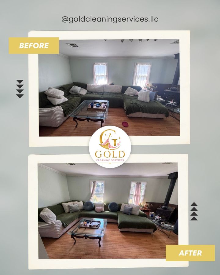Before and after: living room cleaning